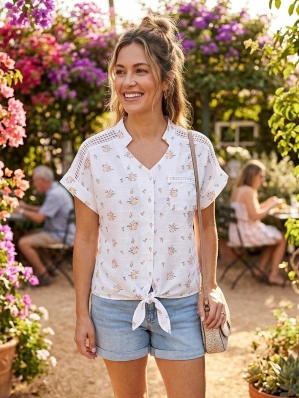 By Design Ditsy Floral Blouse S Y2K Indie Boho Soft Girl Balletcore Cottagecore